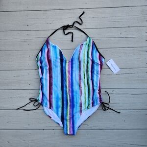 NWT Meet Curve Women's One Piece Bathing Suit, Size 3XL, Rainbow colored